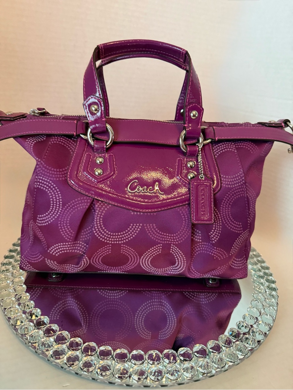 Coach Ashley Dotted Op Art, Purple Berry